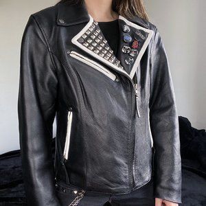 First MFG Customized Genuine Black Leather Jacket